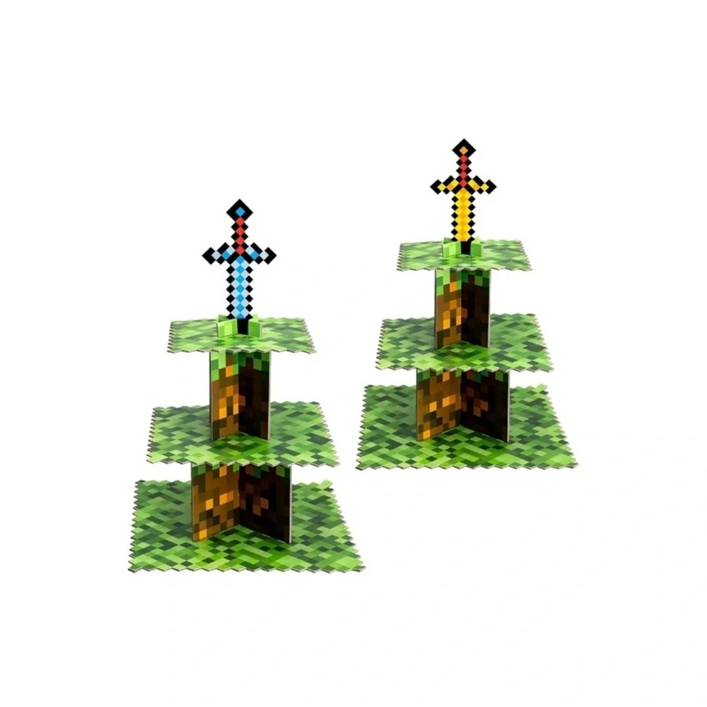 MINECRAFT Pixelated Birthday Party Supplies Set